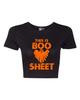 Top Cropped Feminino Este é Boo Sheet Fantasia Engraçada de Halloween Então Camiseta Tee Camiseta Unissex