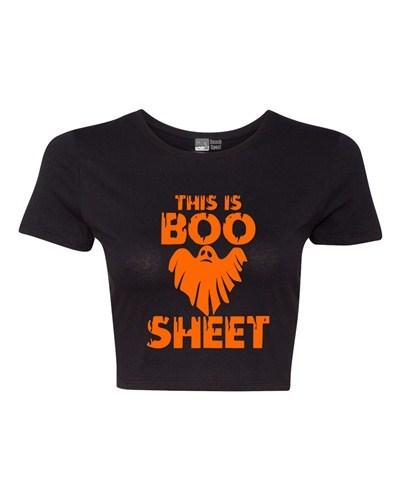 Crop Top Ladies This is Boo Sheet Funny Halloween Costume Then T-Shirt Tee Unisex T-Shirt XL