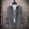 Men's Classic Denim Workwear Shirt - Long-Sleeved, Casual, Versatile, Washed for Spring or Autumn.