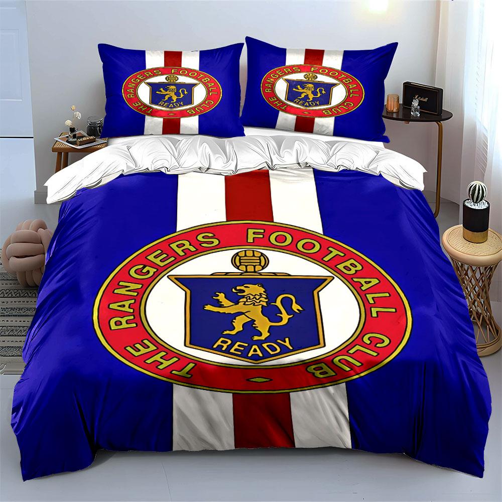 Rangers Football Club Bedding Set Bedding Duvet Cover Set Duvet Cover Pillowcases (1 * Duvet Cover 2 * Pillowcases, Without Duvet Insert)