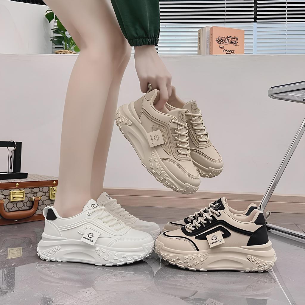 Women's Korean Dad Shoes - 2025 Spring Running & Casual Sneakers, Thick-Soled, Height-Boosting