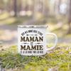 Super Papy Mamie Print Enamel Mug Creative Coffee Cups Drinks Water Milk Cup Enamel Mug Home Drinkware Gifts for Grandma Grandpa
