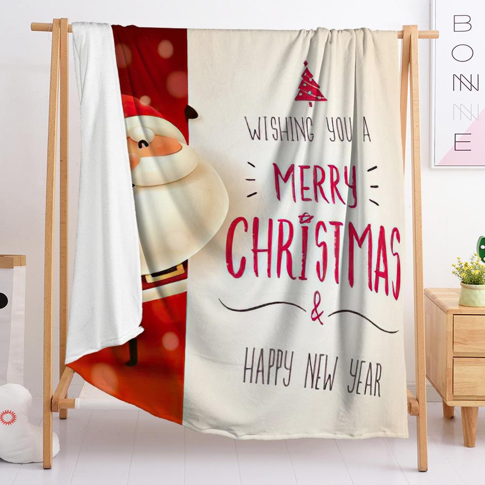 

Flannel Blanket Red Christmas Bedroom Blanket European And American Size Blanket Digital Printing 120X90cm