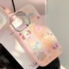 Vergoldete iPhone15 Handyhülle 16Promax Laser Pink Cartoon 16 Sturzsicher