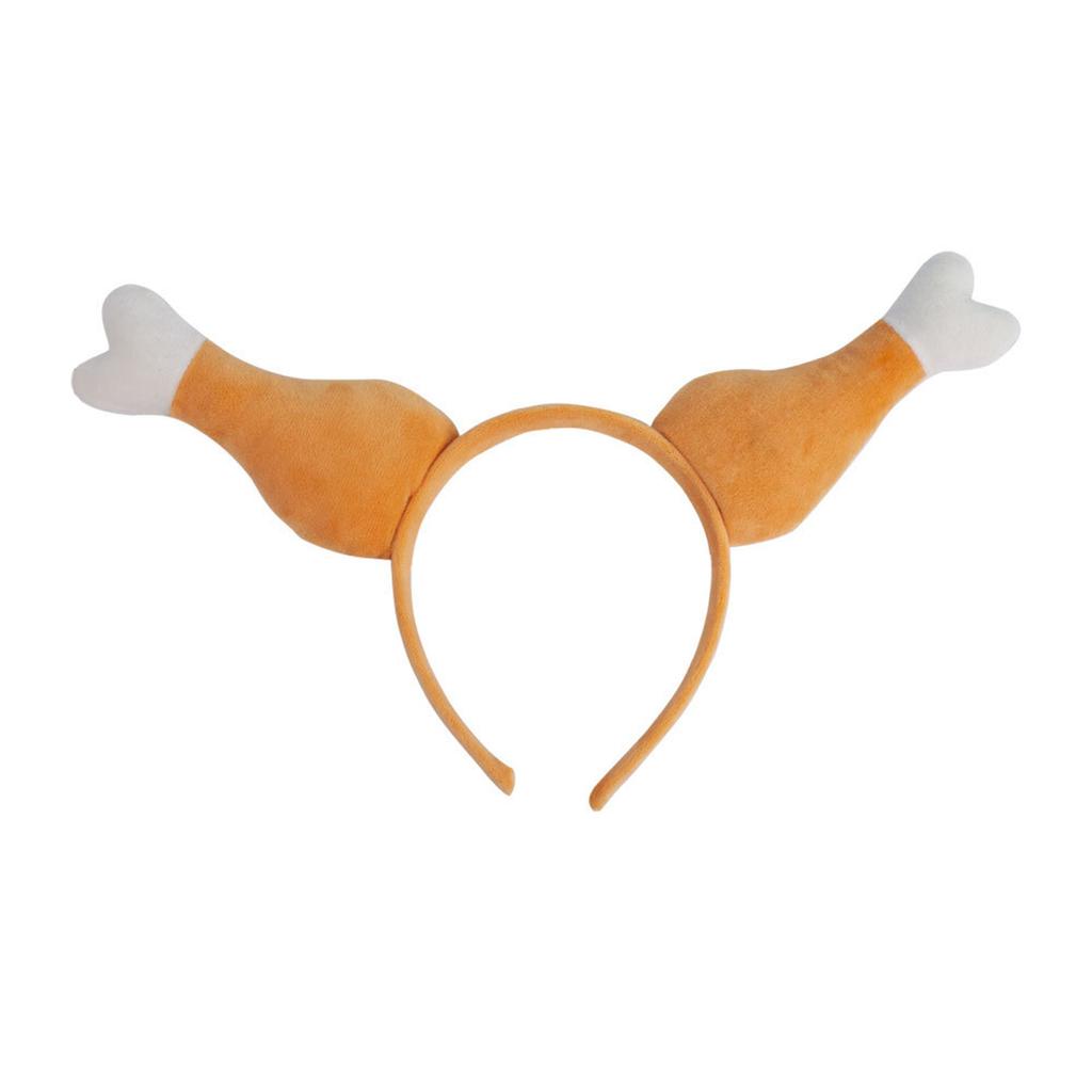 Spoof Turkey Leg Hairhoop Plush Chicken Leg Headband Cosplay Costume Festive Party Headdress Adult Kids Funny Headpieces