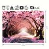 A vibrant cherry blossom photography background - a charming pink flower avenue scene, made of durable polyester