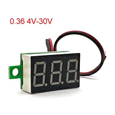 Mini 0.36 İnç DC 4-30V Voltmetre Kırmızı Mavi Yeşil 2 Kablo 3 Haneli LED Motosiklet Dijital Voltmetre Test Cihazı Dijital Ekran Ölçer