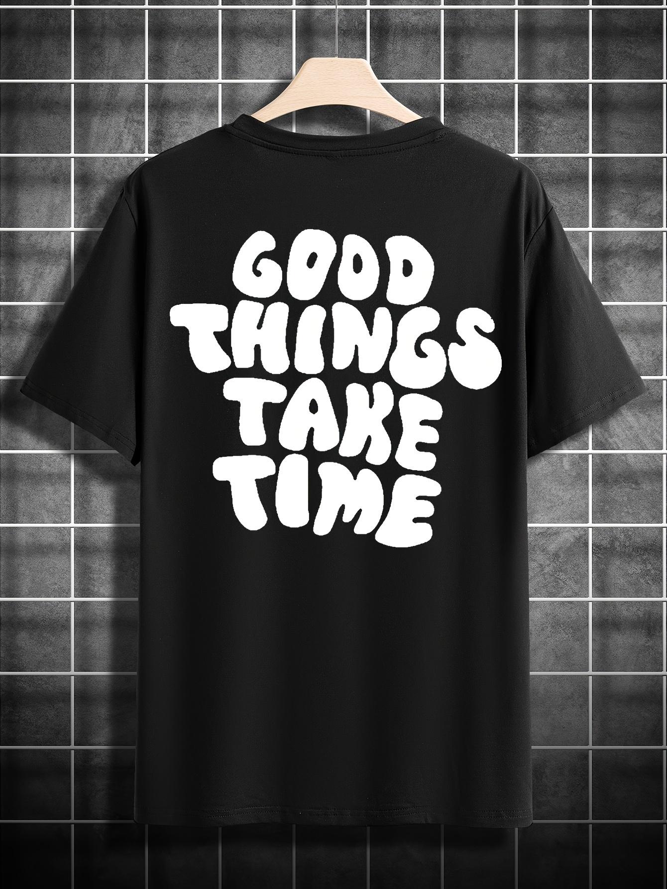 

3 шт. Мужская футболка с коротким рукавом и принтом букв - Удобный повседневный топ с круглым вырезом - Коллекция Весна и Лето XXXXXL чёрный