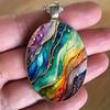 Vintage-Inspired Boho Necklace with Colorful Abstract Glass Pendant