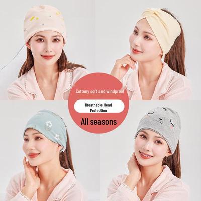 Windproof Cotton Postpartum Headscarf & Hat for Spring/Summer – Maternity & Pregnant Women's Essential