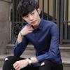 Cămașă Casual de Afaceri pentru Bărbați, Slim Fit, Mânecă Lungă, Culoare Solidă - Stil Coreean, Fără Riduri, Alb