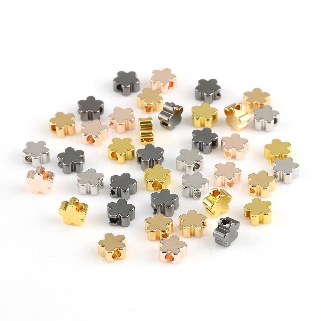 10pcs Copper Beads Charms Cross Heart Star Moon Beads Plated Crafts Color Retention Beads for Jewelry Making Diy Bracelet Necklace