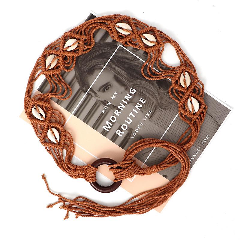 Bohemian Woven Hemp Rope Belt for Women Summer Casual Decorative Thin Waist Belt Multiple Color Options