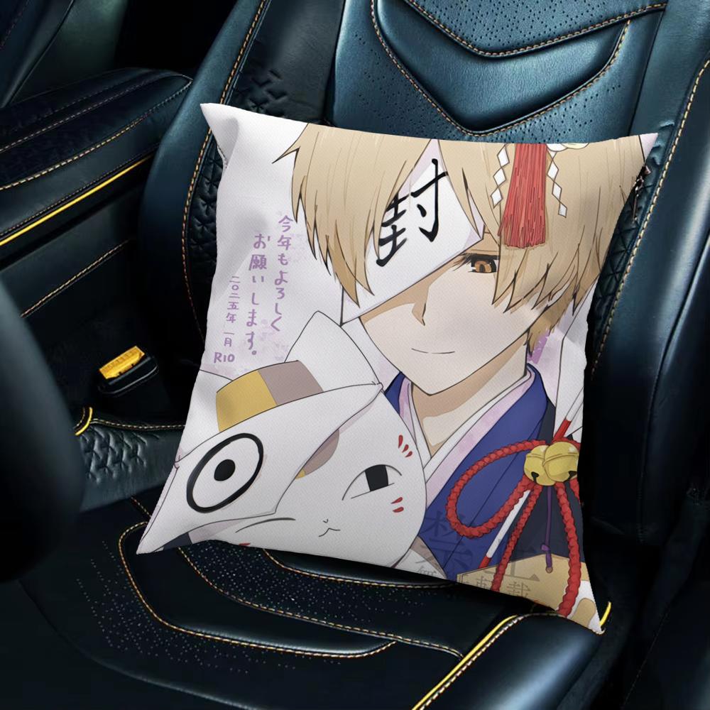 Natsumes Book Of Friends Pillow Case For Car Sofa Decorative Home Double-sided Print Plush Square Throw Pillow Cushion Cover