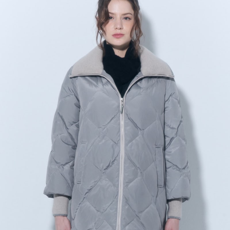 

UNIT Cashmere Cable Petite Knit Muffler (UFJKAM491C-BLACK) F