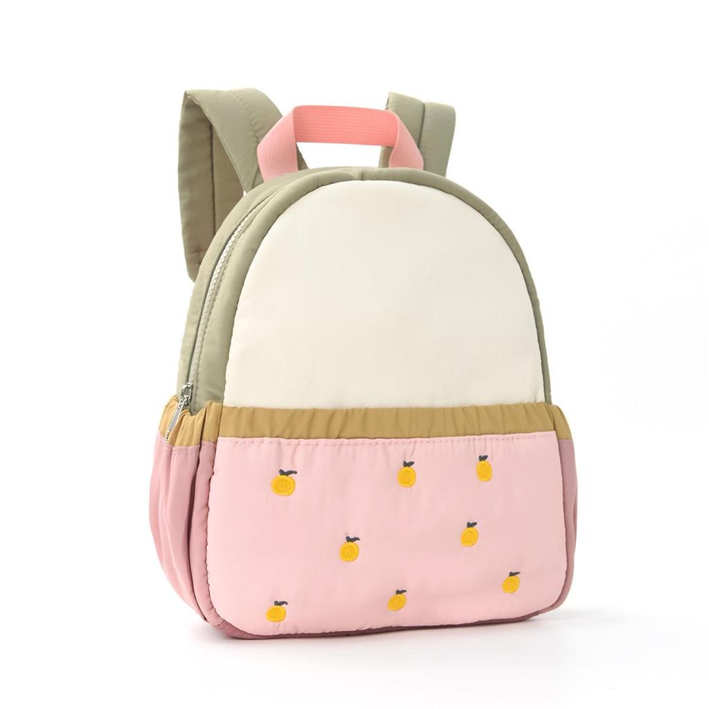 Colorful Cute Apple Embroidery Kid's Backpack: Mini Travel Kindergarten Bag