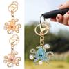 Porte-clés Pendentif Perles Imitation Strass Incrustés Forme Poulpe Porte-clés avec Fermoir Mousqueton Breloque Sac Accessoire Sac à Dos