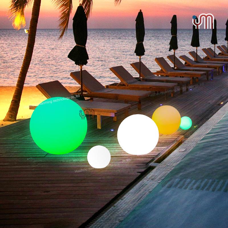 12-25cm LED Luminous Ball Lamp RGB Charging Remote Control Outdoor Waterproof Decorative Atmosphere Lamp Courtyard Lawn Lamp Hot