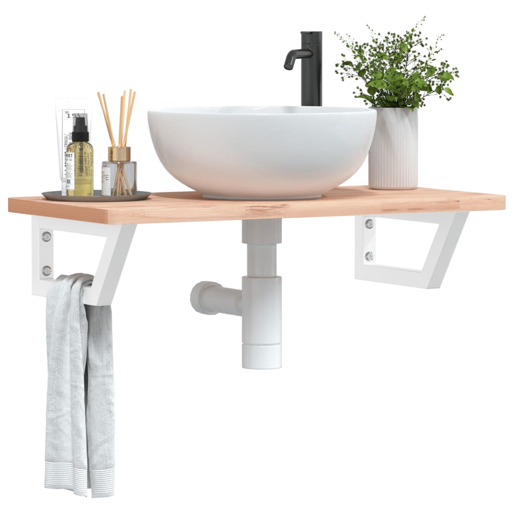Washbasin Brackets 2 pcs White Trapezoidal Steel