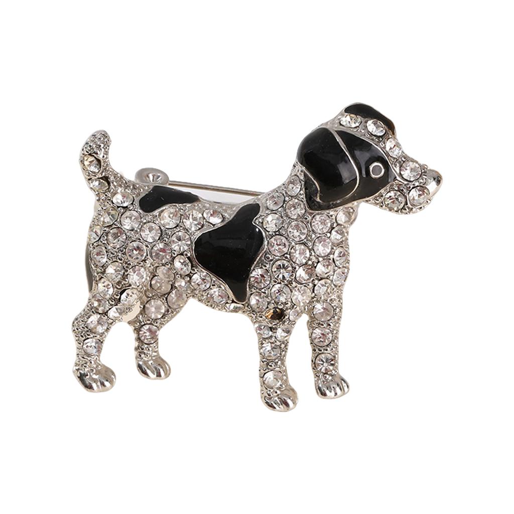 Elegant Dog Brooch Charm Animal Pin Dog Brooch Pin Sparkling Lapel Pin Alloy Texture Suitable for Stylish Backpack
