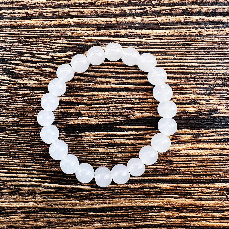 Natural White Hetian Jade Bead Bracelet Necklace: Unisex Buddhist Rosary In Welfare Style