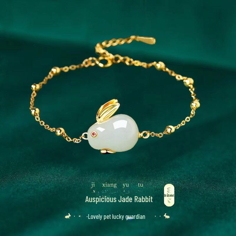 Chinese Jade Rabbit Bracelet - Fresh Literary Fashion for Girlfriend or Bestie's Birthday Gift