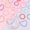 20 Stück/Los Bunte Herz Runde Hohlperlen Lose Abstandshalter Acrylperlen Für Schmuckherstellung DIY Anhänger Armband Ohrring Zubehör