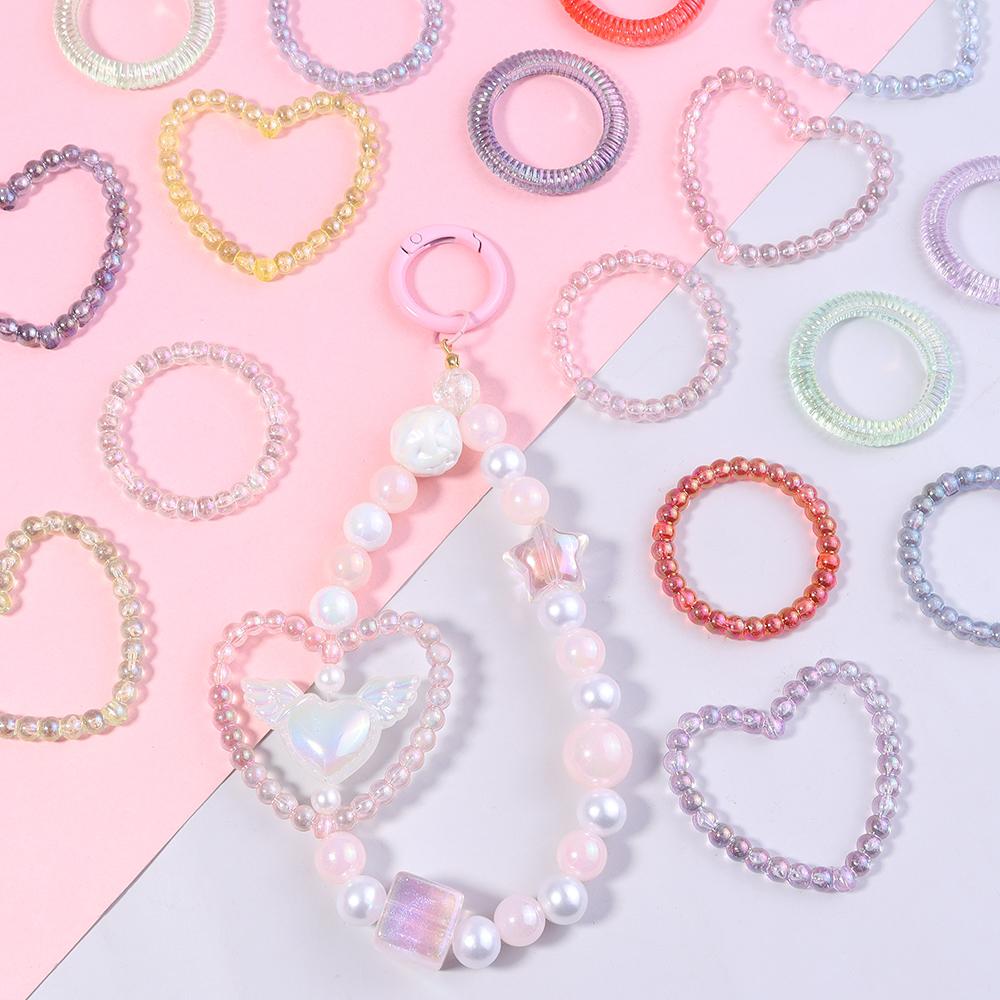20 Stück/Los Bunte Herz Runde Hohlperlen Lose Abstandshalter Acrylperlen Für Schmuckherstellung DIY Anhänger Armband Ohrring Zubehör