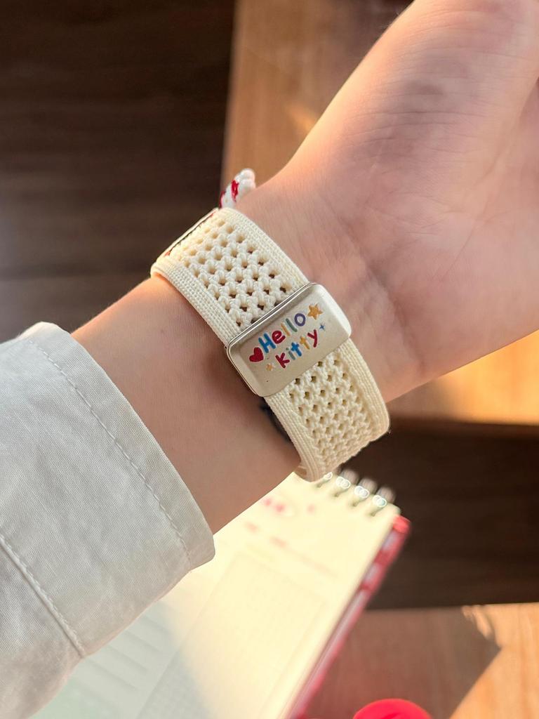 Compatible Apple S11 Watch Band: Breathable Woven Cartoon Pendant with Magnetic Buckle for iWatch 1098765SE