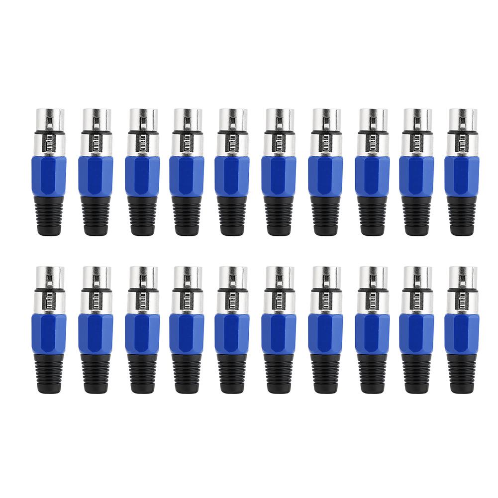 

20Pcs 3 Pin XLR Female Plug Audio Socket Connector for Stage Studio KTV