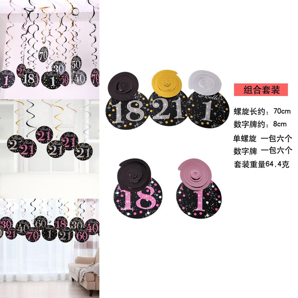 Elegant Black And Fuchsia Spiral Birthday Number Decor For 21st Party Celebrations