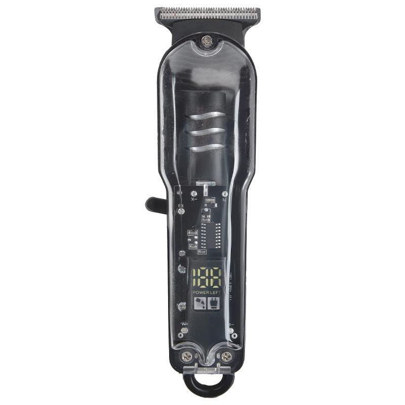Professional Electric Hair Clipper with Transparent LCD Display for Barbers