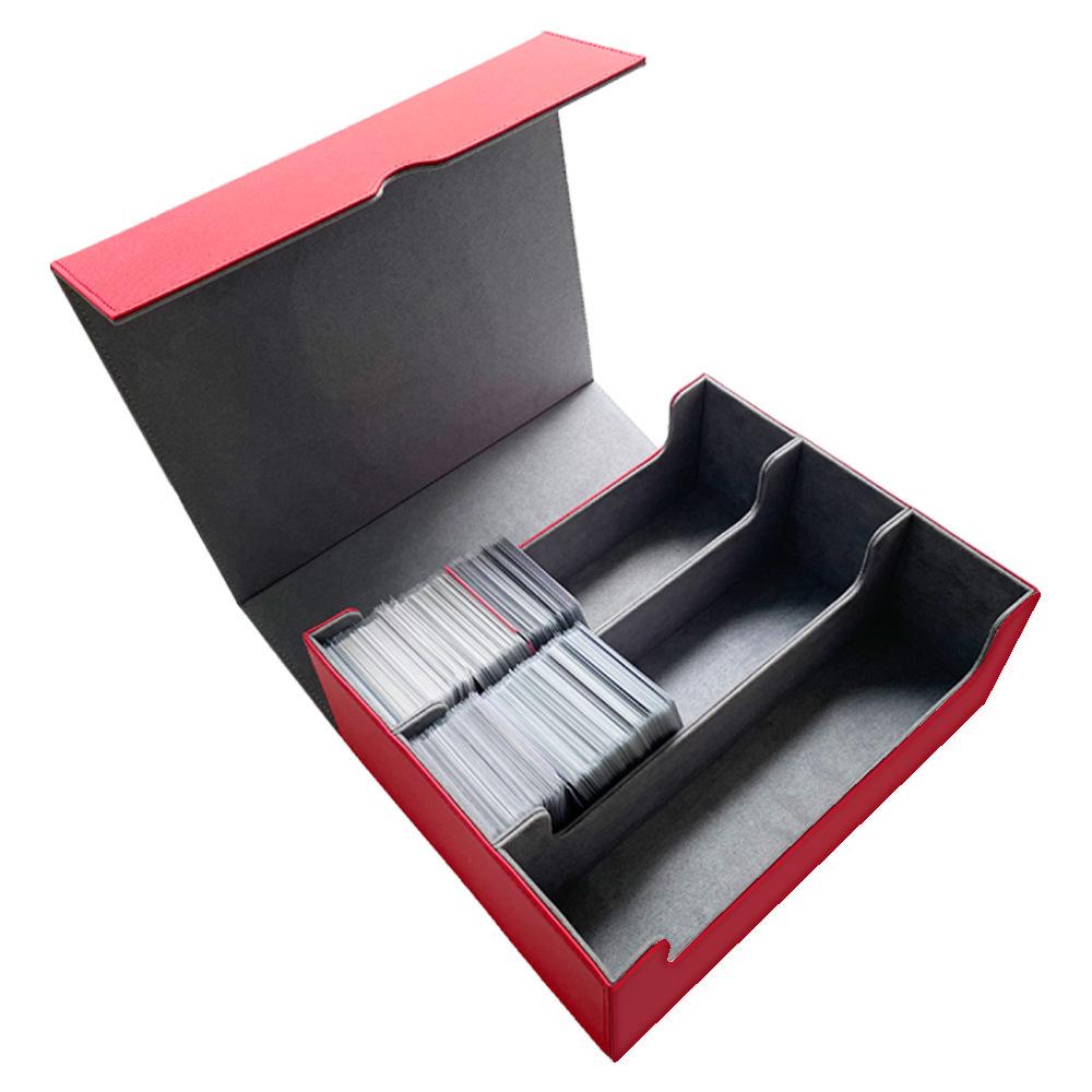 PU Leather Three-Row Card Storage Box: Fits 1800+ Yu-Gi-Oh!, MTG, Pokémon, PTCG, and Three Kingdoms Kill Cards