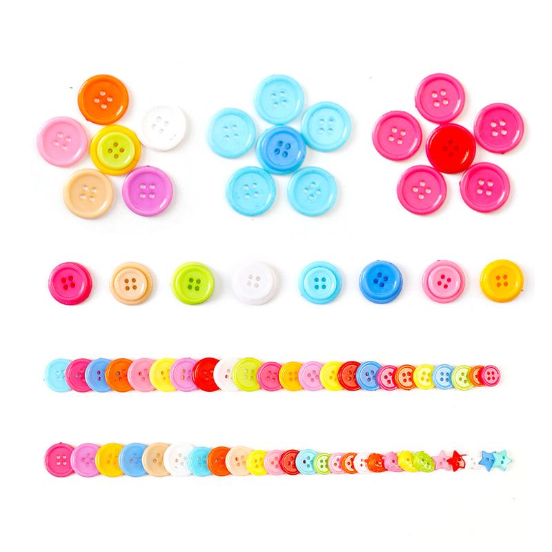 Kindergarten Creative DIY Colorful Resin Button Kit for Kids