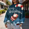 Women's Christmas Print Crewneck Sweatshirt, Lightweight Casual Trendy Pullover for Holiday Wear