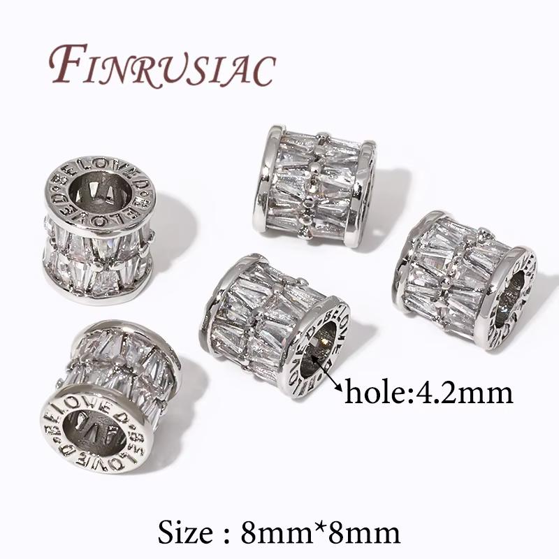 18K Gold Plated Zircon Crystal Beads,Metal Beads,Spacer Bead For Jewelry Making DIY Accessories, Separators For Bead
