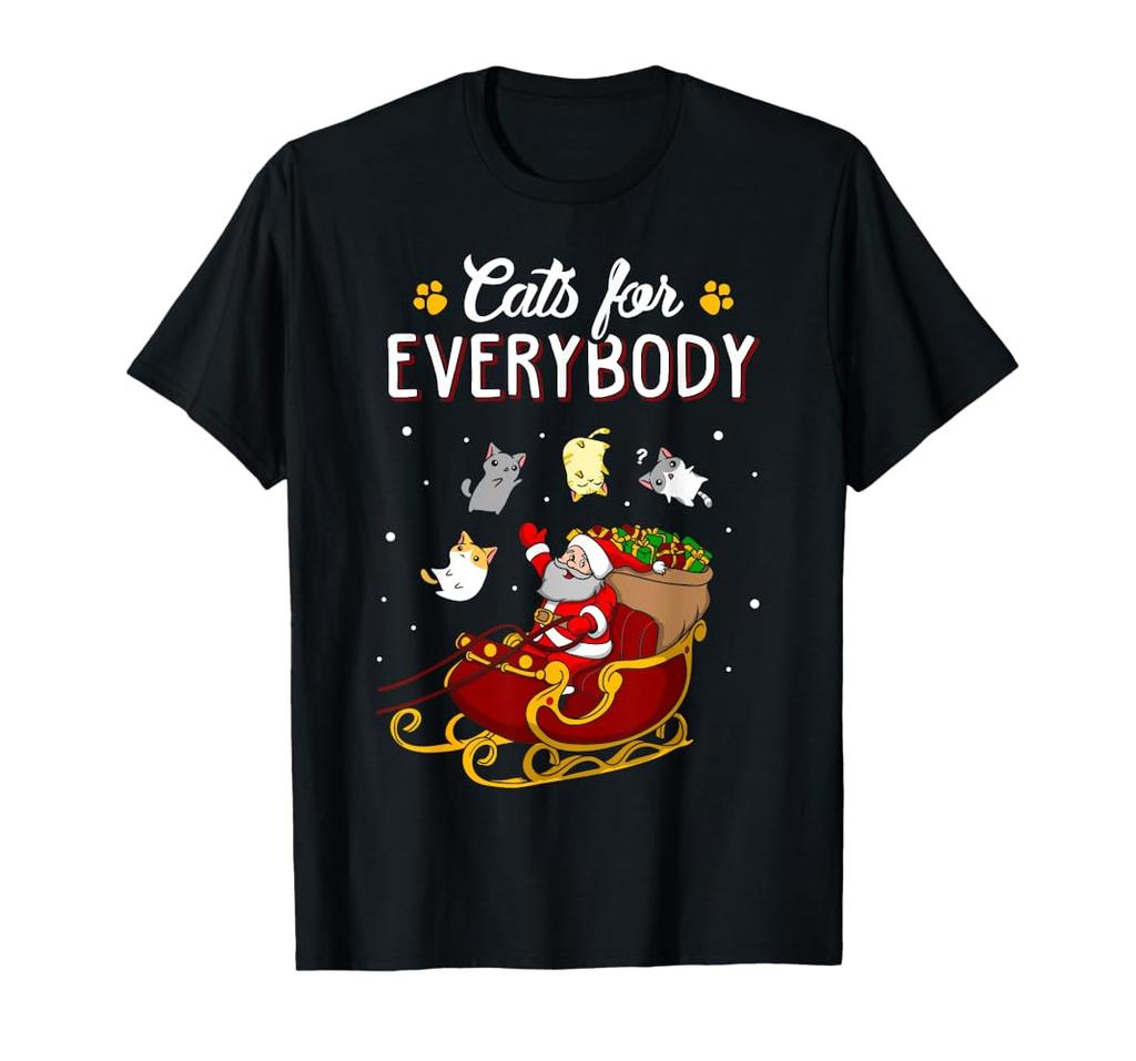 Unisex Clothing Unisex Cats for Everybody Santa Funny Christmas Pajama Xmas Unisex Women TShirt Tops Harajuku Y2K High Street Fashion