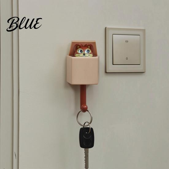 Plastic Wall Storage Key Hanger Adhesive Retractable Hook Hooks Squirrel Cartoon Animal Decompression Decor Decorative No Drilling Hook for