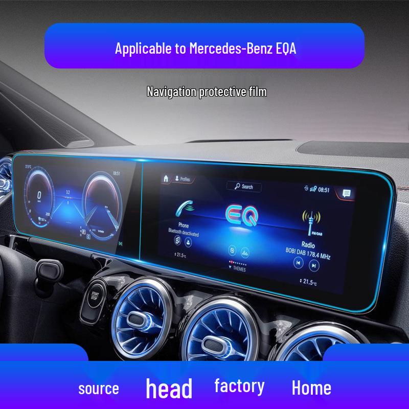 Tempered Film for Mercedes-Benz EQA, EQB, EQC, EQE Navigation and Instrument Panels