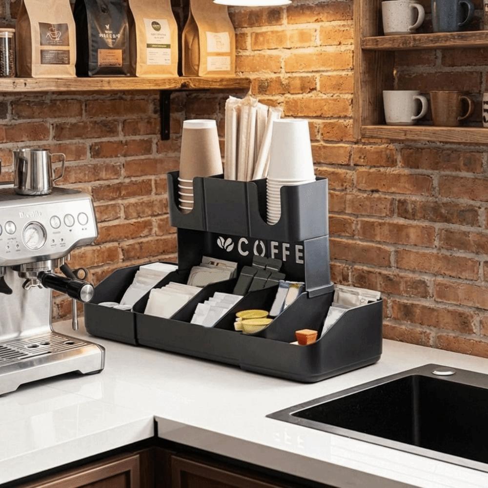 Large Capacity Disposable Paper Cup Holder Adjustable Cup Dispenser Cup Straw Storage Rack  Kitchen