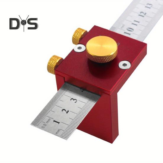 Bloc de poziționare pentru trasare în tâmplărie cu riglă de înaltă precizie, portabil, reglabil, riglă T-pătrată glisantă, instrument de precizie pentru trasare