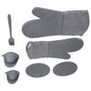 7-teiliges Set Ofen-Hitzeschutzhandschuhe Kochen Fingergriff Isolationsmatte für Küche Outdoor