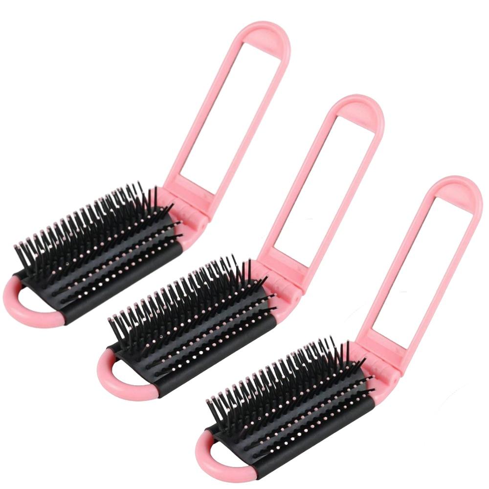 

Foldable Mirror Comb Portable Mini Siz Scalp Massage Hairbrush with Retractable Mirror for Pocket Outdoor Travel Use Airbag Comb