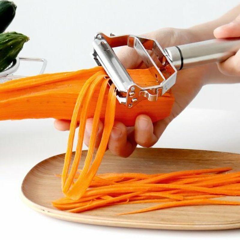 Kamomekitchen Ganzedelstahl Zwei-in-Eins Gemüseschneider Hobel