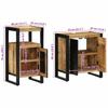 Bathroom Furniture Set 2 Pcs Brown & Black Solid Mango Wood