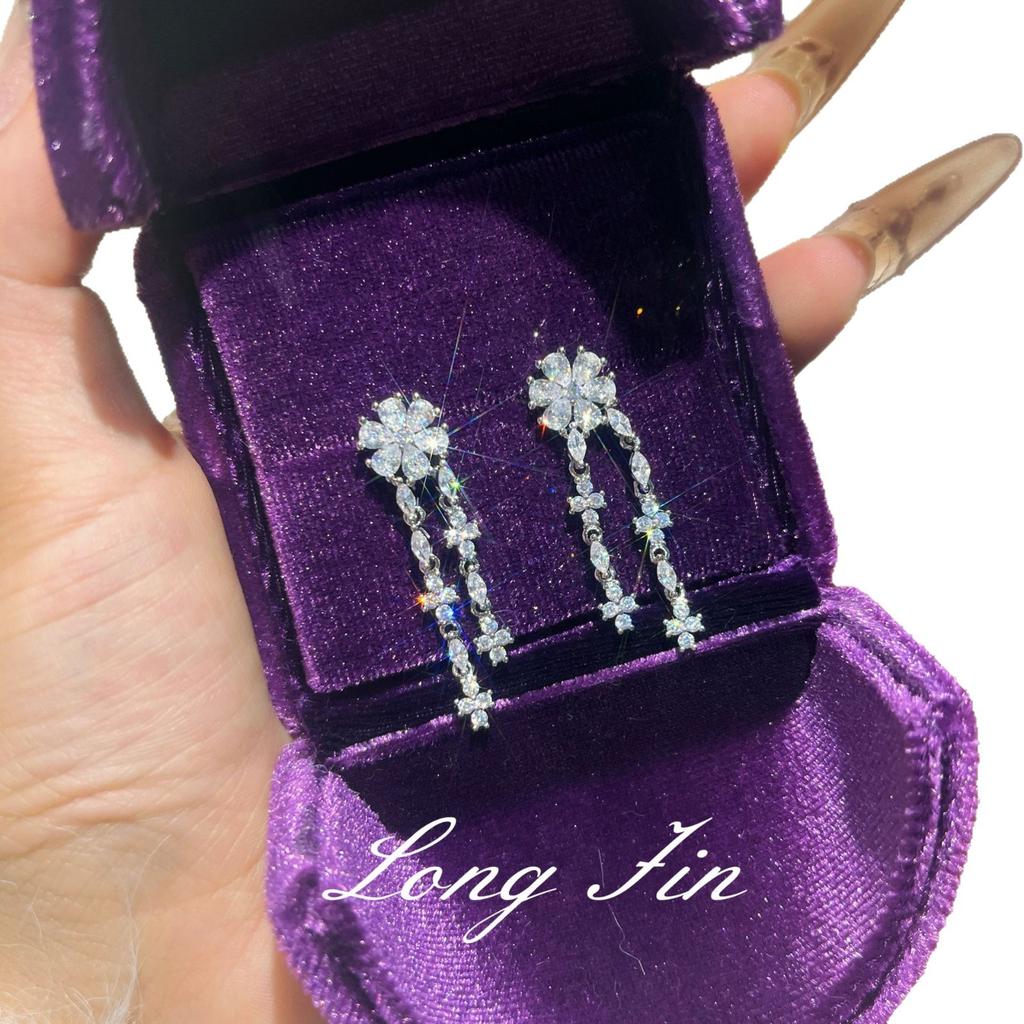 Vergissmeinnicht Blume Voll Diamant Armband Halskette Ohrringe Super Flash Fortgeschrittener Leichter Luxus Live Übertragung