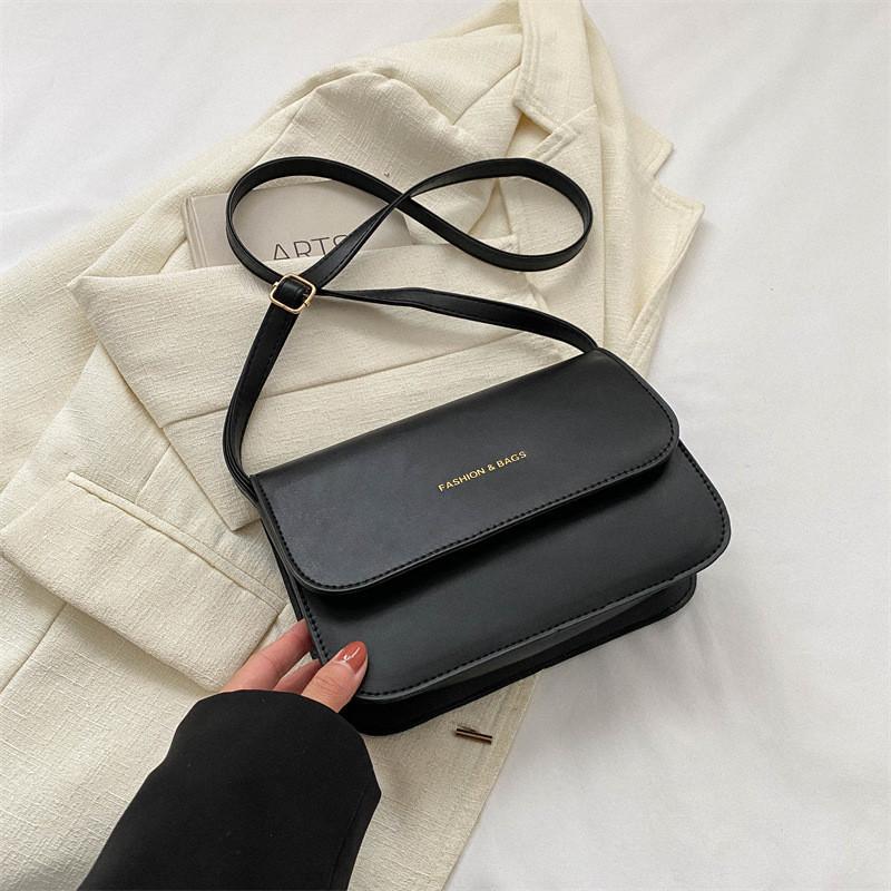 2023 Women s Fashion Single Shoulder Crossbody Bag Urban Simple Pu Small Square Bag чёрный