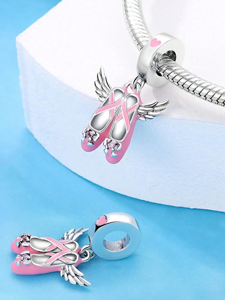 Charm Copper Colors Pink Carousel Alarm Clock Bead For Original Bracelet Diy Beads Charms Jewellery Making Gift For Women Styfne