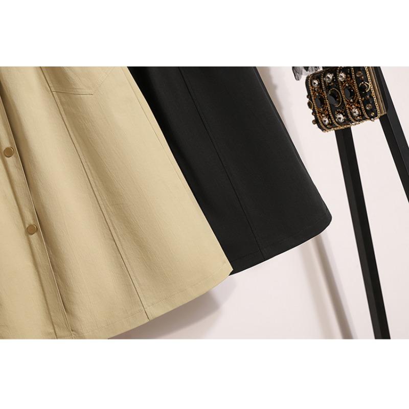 DIMANAF 2025 Plus Size Summer Elastic Skirts Women Buttons Fashion Loose A-Line Skirt High Waist Vintage Maxi