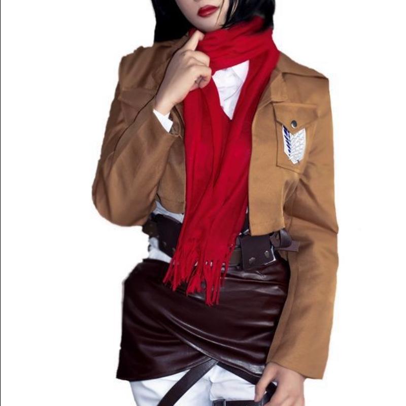 Attack On Titan Eren & Mikasa Survey Corps Cosplay Costume Set for Men & Women